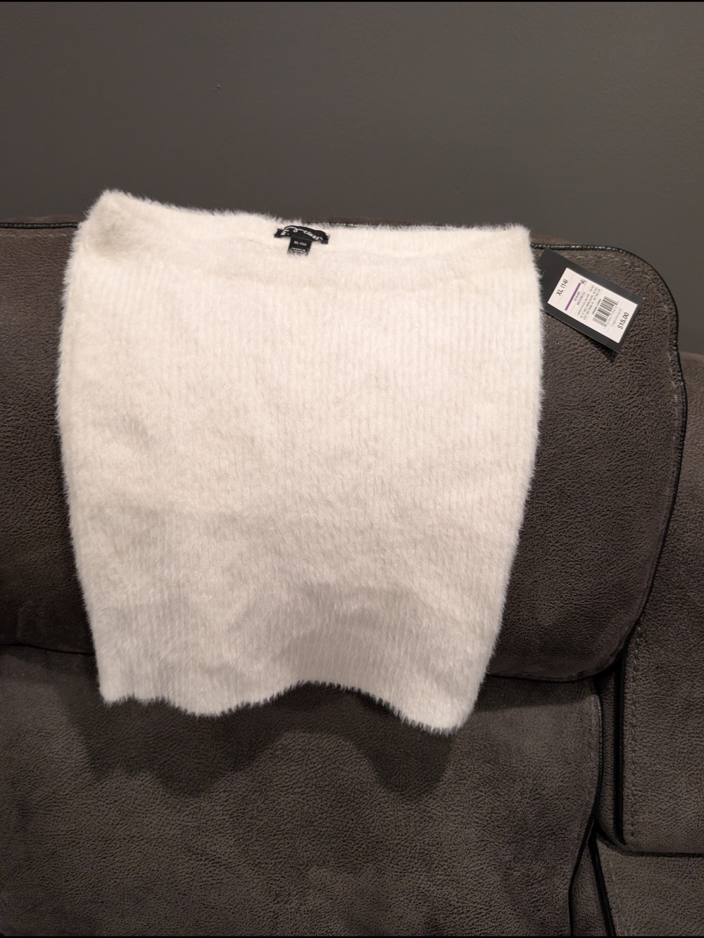 art class White Fuzzy Knit Skirt